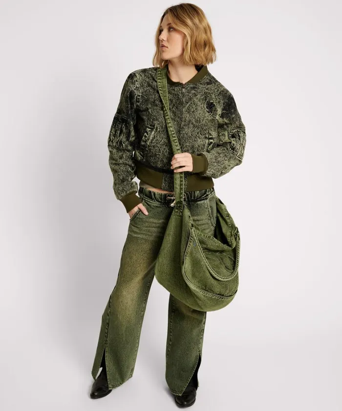 One Teaspoon Bags BLACK KHAKI DENIM OVERNIGHTER BAG 8211 Women One Teaspoon Bags BLACK KHAKI DENIM OVERNIGHTER BAG 8211 Women