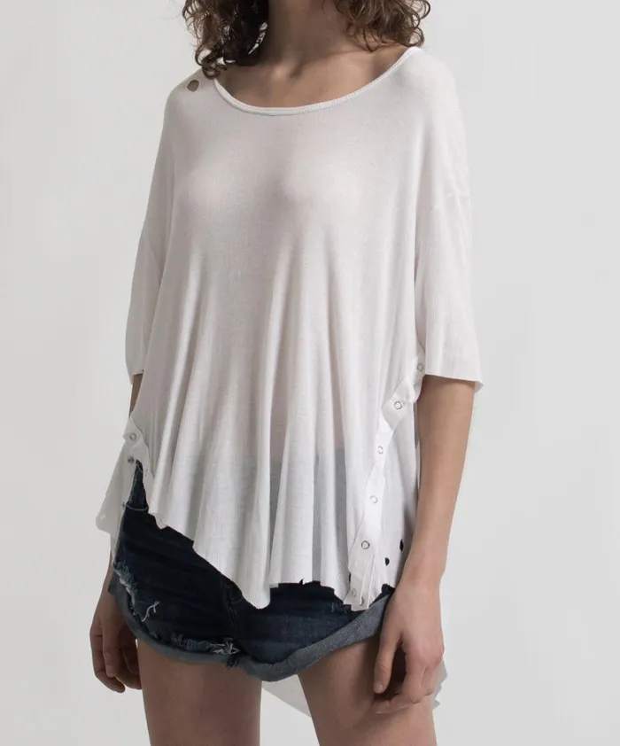 One Teaspoon Basic Tees BAMBOO COTTON RIBBED TEE 8211 Women