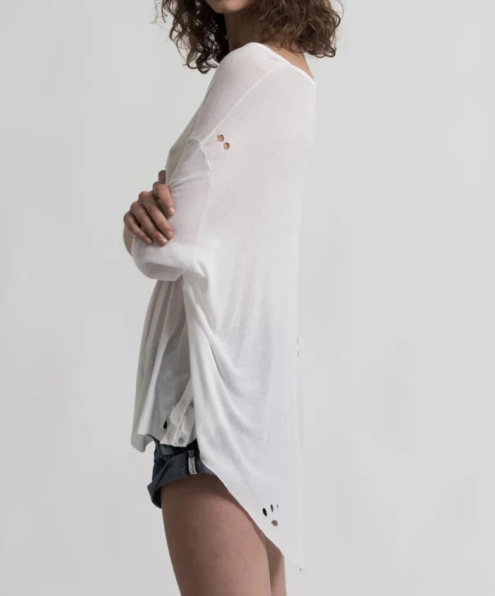 One Teaspoon Basic Tees BAMBOO COTTON RIBBED TEE 8211 Women