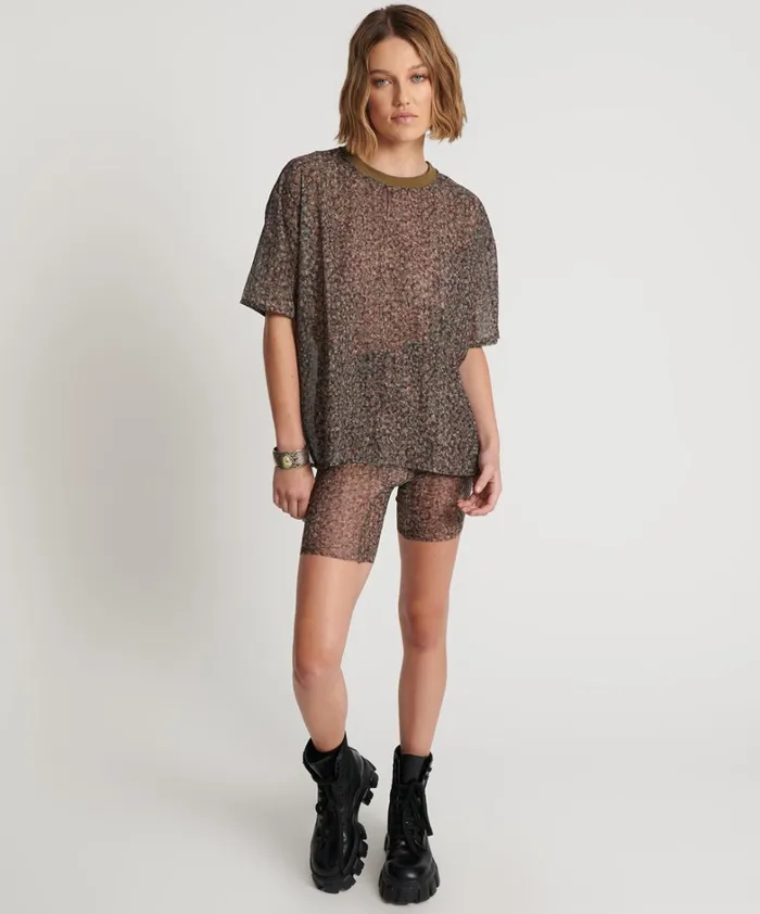 One Teaspoon Bottoms SAFARI CAMO MESH BIKE SHORTS 8211 Women