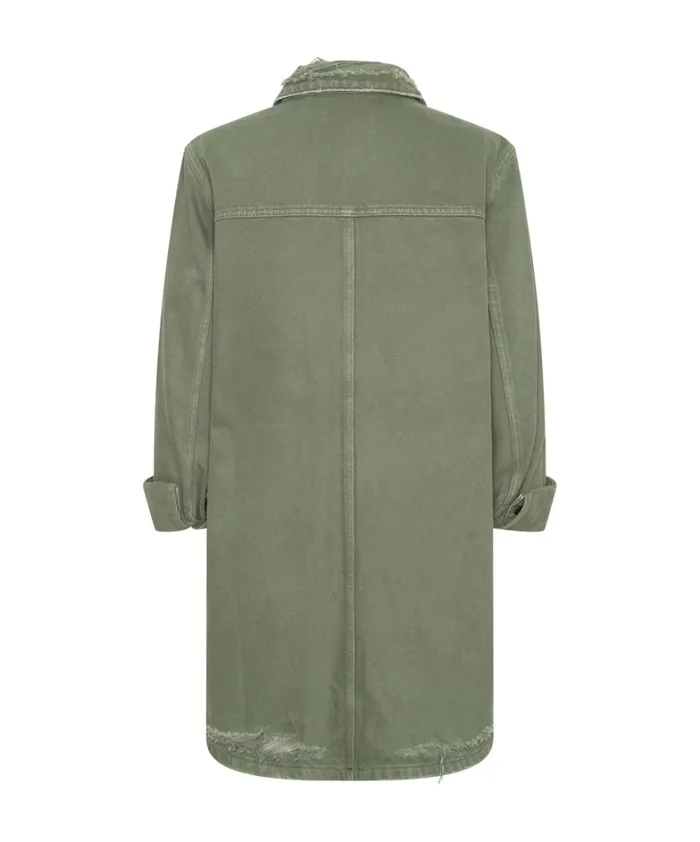 One Teaspoon Denim Dresses MILITARY KHAKI TRUCKER SHIRT DRESS 8211 Women