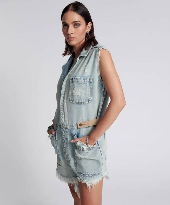 One Teaspoon Denim Jumpsuits KANSAS BLUE PALISADES OVERALL 8211 Women