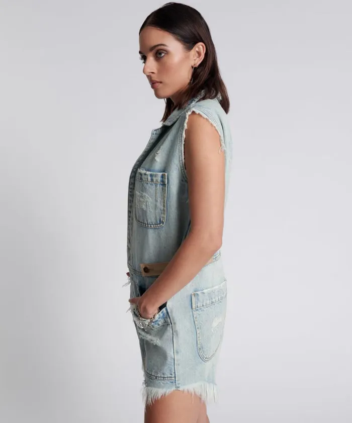 One Teaspoon Denim Jumpsuits KANSAS BLUE PALISADES OVERALL 8211 Women