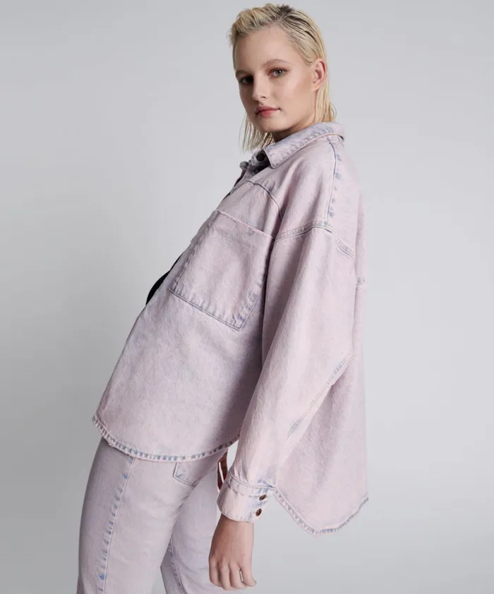 One Teaspoon Denim Tops PINK HAZE LONG SLEEVE DARIA SHACKET 8211 Women