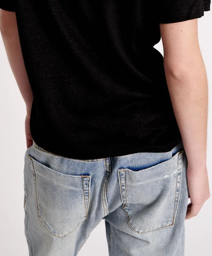 One Teaspoon Graphic Tees ONE TEASPOON LINEN WIDE NECK TEE BLACK 8211 Women One Teaspoon Graphic Tees ONE TEASPOON LINEN WIDE NECK TEE BLACK 8211 Women