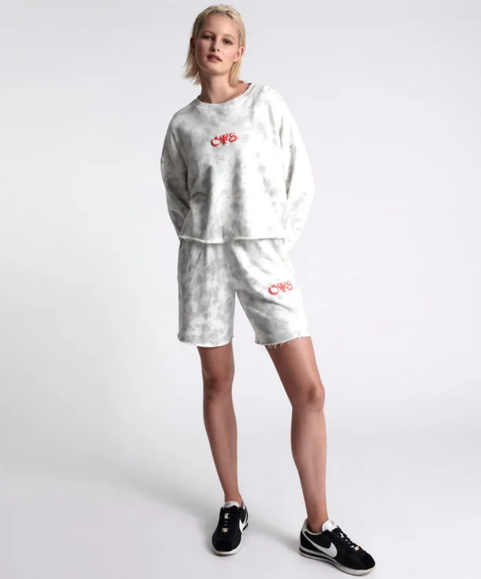 One Teaspoon Hoodies And Sweats OTS COMMUTER CROP SWEATER WHITE 8211 Women One Teaspoon Hoodies And Sweats OTS COMMUTER CROP SWEATER WHITE 8211 Women