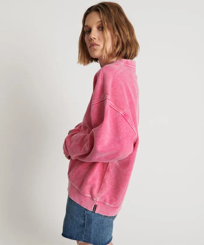 One Teaspoon Hoodies And Sweats PINK BOWER BIRD RETRO SWEATER 8211 Women