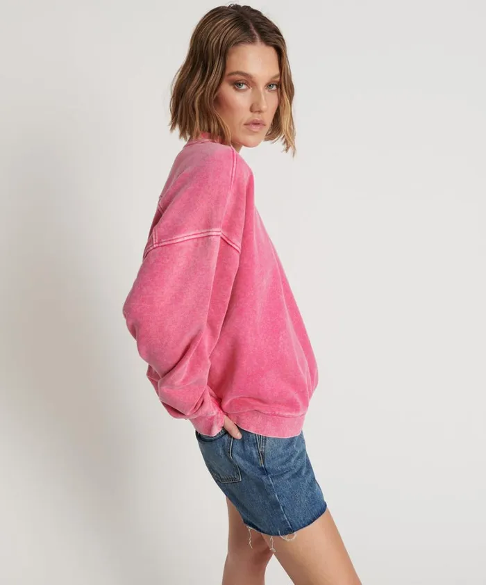 One Teaspoon Hoodies And Sweats PINK BOWER BIRD RETRO SWEATER 8211 Women