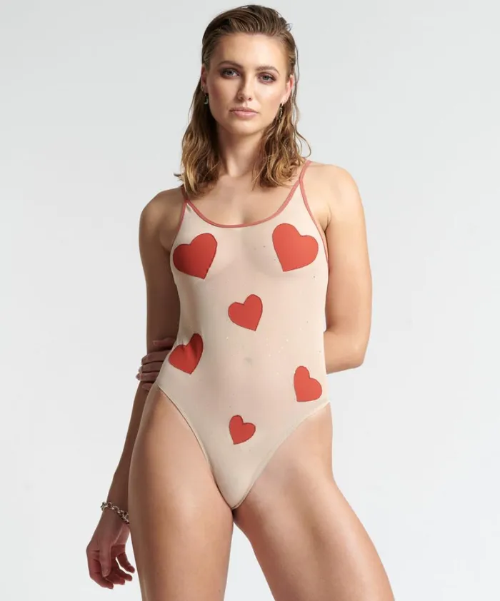 One Teaspoon Intimates HEARTBREAKER MESH BODYSUIT 8211 Women One Teaspoon Intimates HEARTBREAKER MESH BODYSUIT 8211 Women