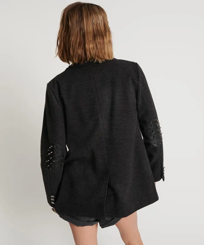 One Teaspoon Jackets CHARCOAL STUDDED BLAZER 8211 Women One Teaspoon Jackets CHARCOAL STUDDED BLAZER 8211 Women