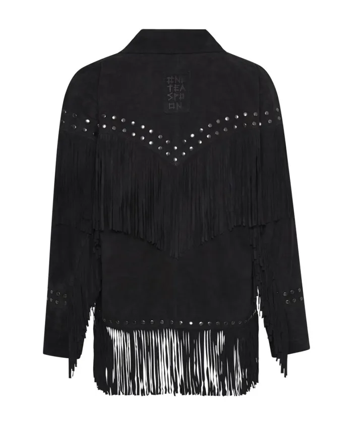 One Teaspoon Jackets GOTHIC RODEO FRINGED SUEDE STUDDED JACKET 8211 Women