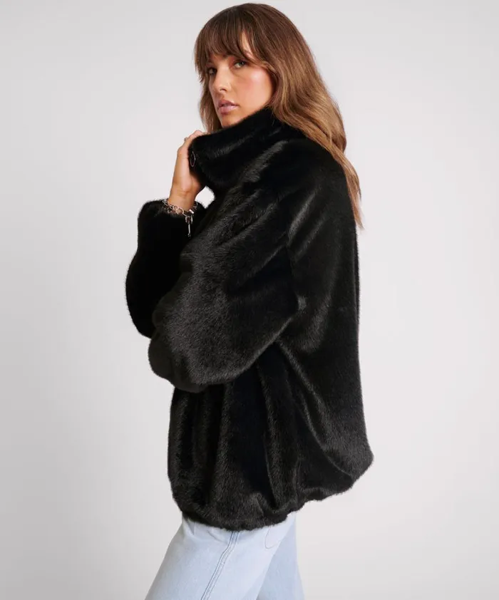 One Teaspoon Jackets SAUVAGE FAUX FUR PULLOVER JACKET 8211 Women One Teaspoon Jackets SAUVAGE FAUX FUR PULLOVER JACKET 8211 Women