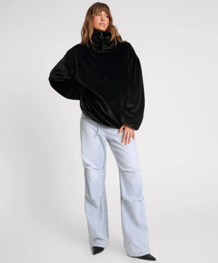 One Teaspoon Jackets SAUVAGE FAUX FUR PULLOVER JACKET 8211 Women One Teaspoon Jackets SAUVAGE FAUX FUR PULLOVER JACKET 8211 Women
