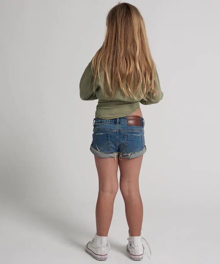 One Teaspoon Kids KIDS BANDITS DENIM SHORT BLUE 8211 Kids One Teaspoon Kids KIDS BANDITS DENIM SHORT BLUE 8211 Kids