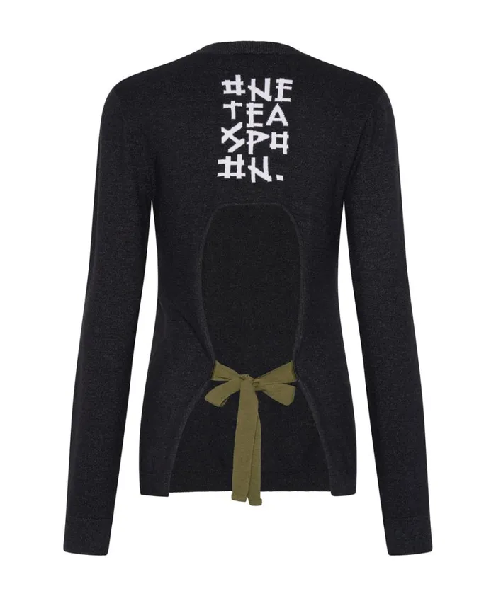 One Teaspoon Knitwear BLACK PEEP HOLE LONG SLEEVE KNIT TOP 8211 Women
