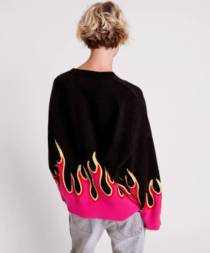 One Teaspoon Knitwear ON FIRE INTARSIA SWEATER 8211 Women One Teaspoon Knitwear ON FIRE INTARSIA SWEATER 8211 Women