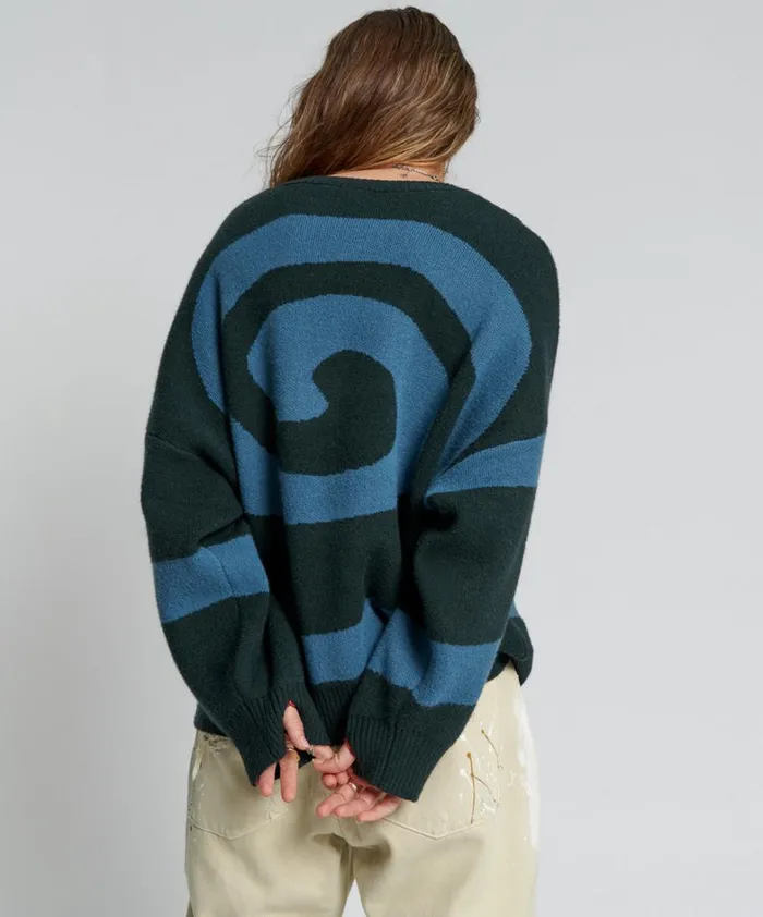 One Teaspoon Knitwear VORTEX KNIT SWEATER GREEN 8211 Women