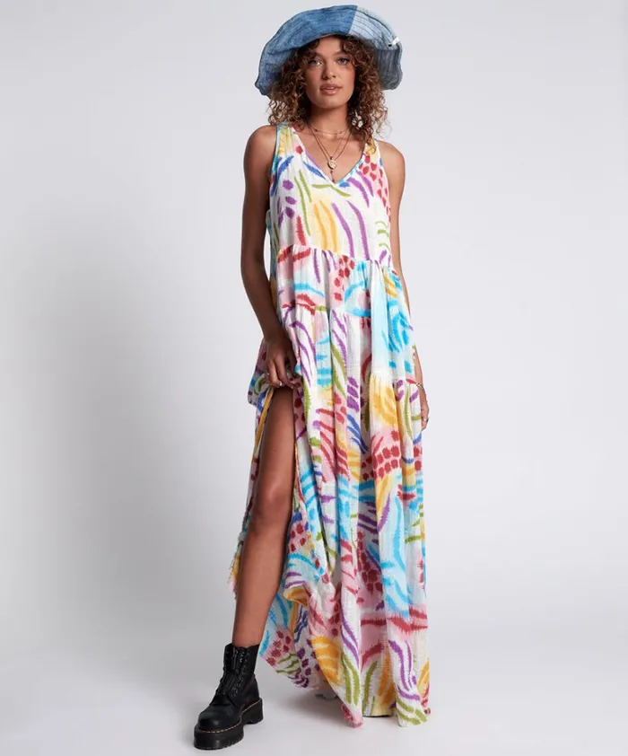 One Teaspoon Midi and Maxi Dresses HAND PAINTED COSMIC GYPSY CHARMER DRESS 8211 Women