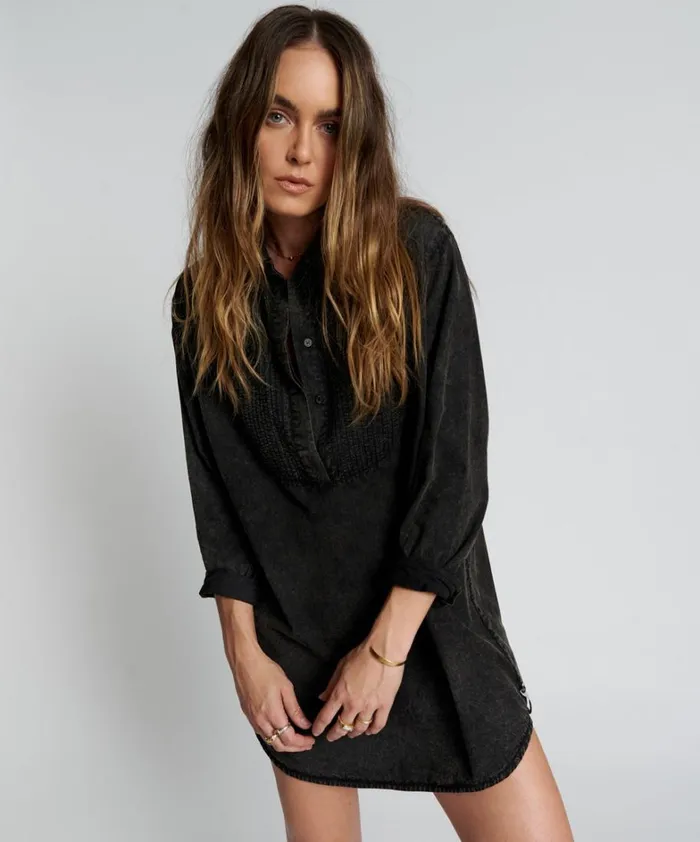 One Teaspoon Mini Dresses BLACKOUT TUXEDO SHIRT DRESS 8211 Women