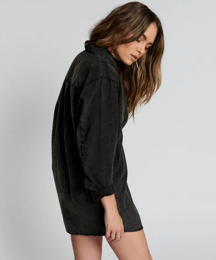 One Teaspoon Mini Dresses BLACKOUT TUXEDO SHIRT DRESS 8211 Women One Teaspoon Mini Dresses BLACKOUT TUXEDO SHIRT DRESS 8211 Women