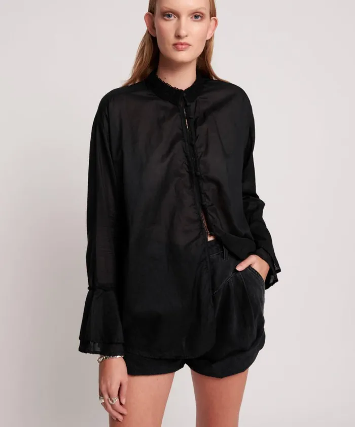 One Teaspoon Shirts BLACK VOILE FANTASIE SHIRT 8211 Women