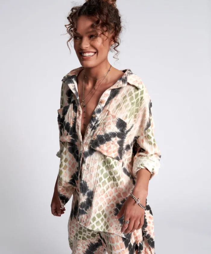 One Teaspoon Shirts BOA LONGLINE SHIRT 8211 Women One Teaspoon Shirts BOA LONGLINE SHIRT 8211 Women