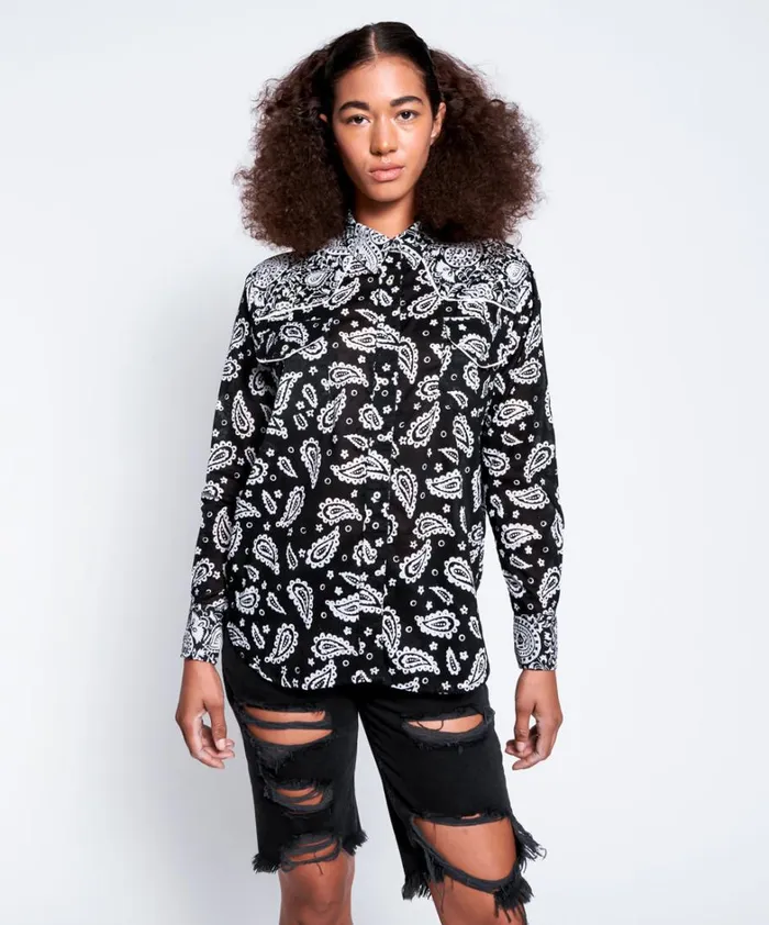 One Teaspoon Shirts HAND BATIK PAISLEY WESTERN SHIRT 8211 Women