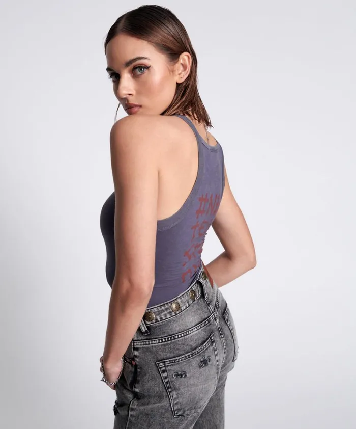 One Teaspoon Tees and Tanks BAMBOO LOGO LONGLINE RALLY TANK 8211 Women One Teaspoon Tees and Tanks BAMBOO LOGO LONGLINE RALLY TANK 8211 Women
