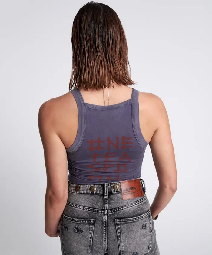 One Teaspoon Tees and Tanks BAMBOO LOGO LONGLINE RALLY TANK 8211 Women One Teaspoon Tees and Tanks BAMBOO LOGO LONGLINE RALLY TANK 8211 Women