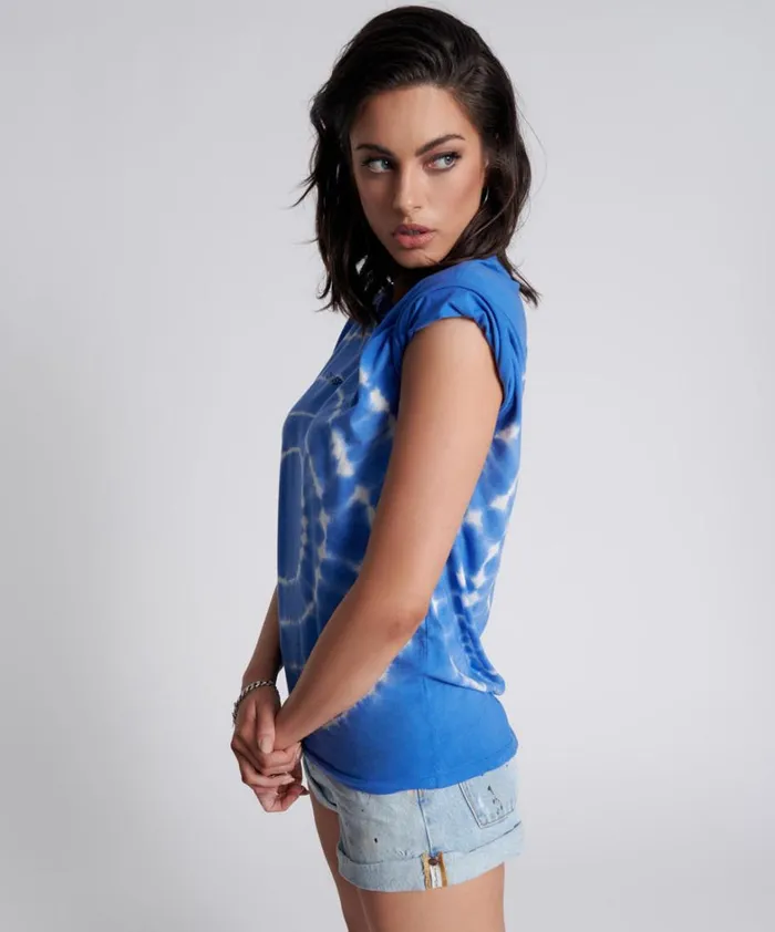 One Teaspoon Tees and Tanks HAND DYED LOGO ORGANIC CREW TEE 8211 Women