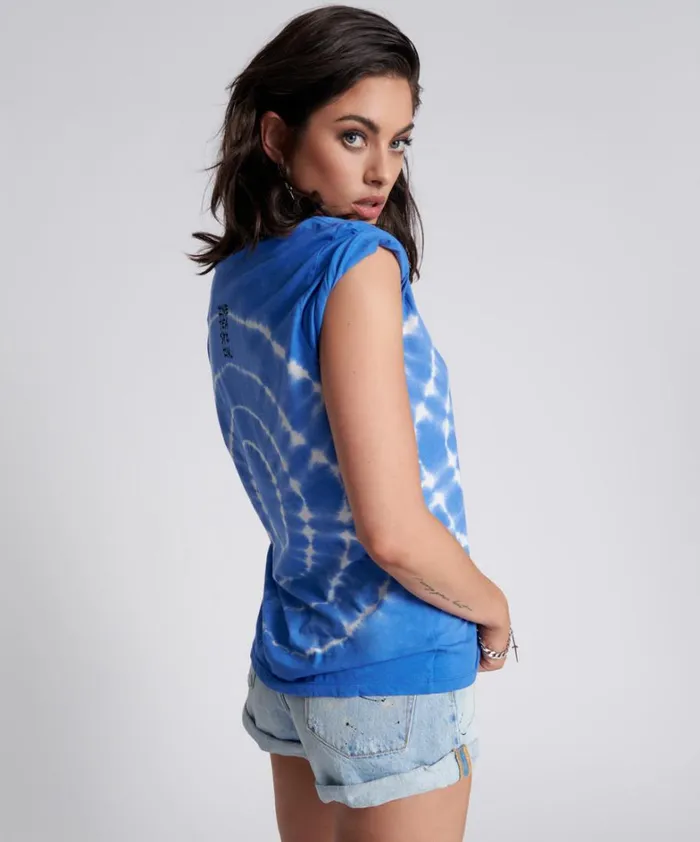 One Teaspoon Tees and Tanks HAND DYED LOGO ORGANIC CREW TEE 8211 Women