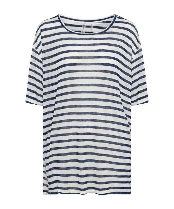 One Teaspoon Tees and Tanks LINEN STRIPE BOYFRIEND TEE 8211 Women One Teaspoon Tees and Tanks LINEN STRIPE BOYFRIEND TEE 8211 Women