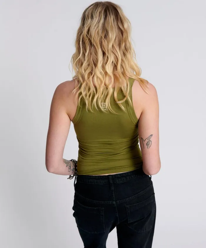 One Teaspoon Tees and Tanks MIAMI BAMBOO LOGO TANK KHAKI 8211 Women One Teaspoon Tees and Tanks MIAMI BAMBOO LOGO TANK KHAKI 8211 Women