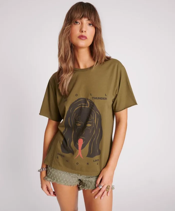 One Teaspoon Tees and Tanks ROLL LIKE THUNDER BOYFRIEND TEE 8211 Women