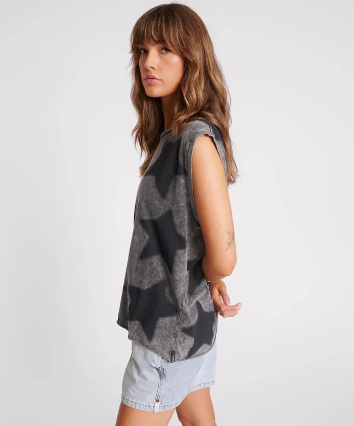 One Teaspoon Tees and Tanks STAR DUST OVERSIZED TANK 8211 Women