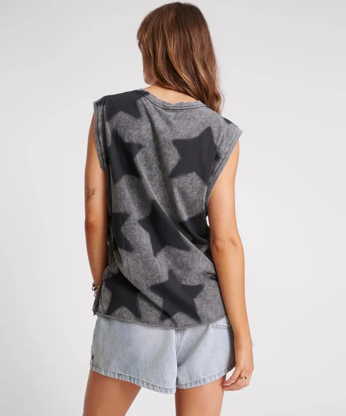 One Teaspoon Tees and Tanks STAR DUST OVERSIZED TANK 8211 Women
