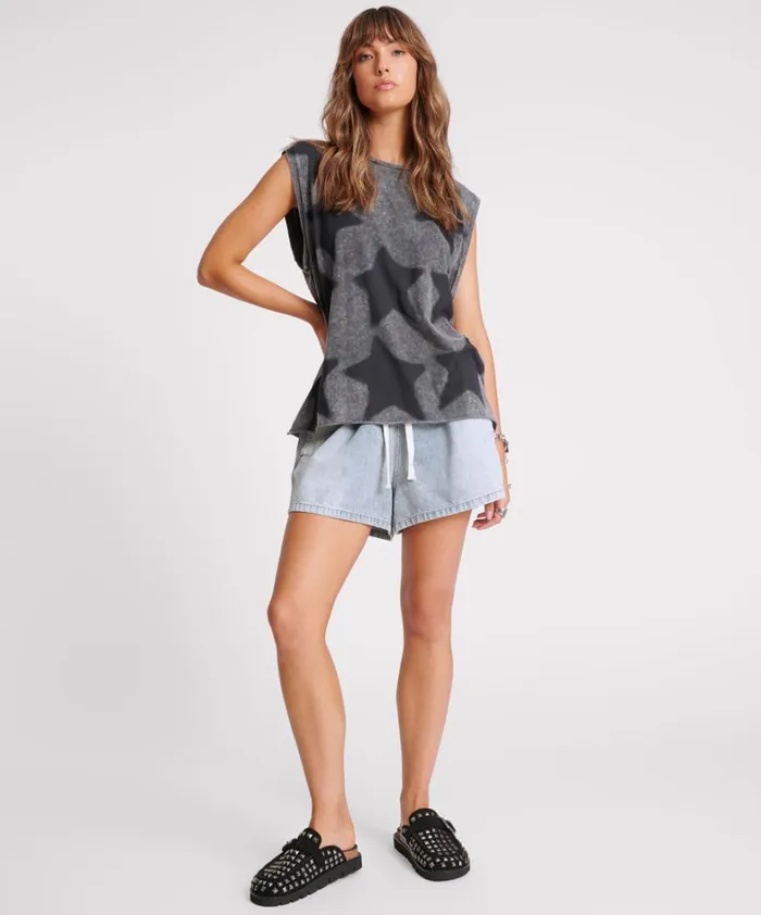 One Teaspoon Tees and Tanks STAR DUST OVERSIZED TANK 8211 Women