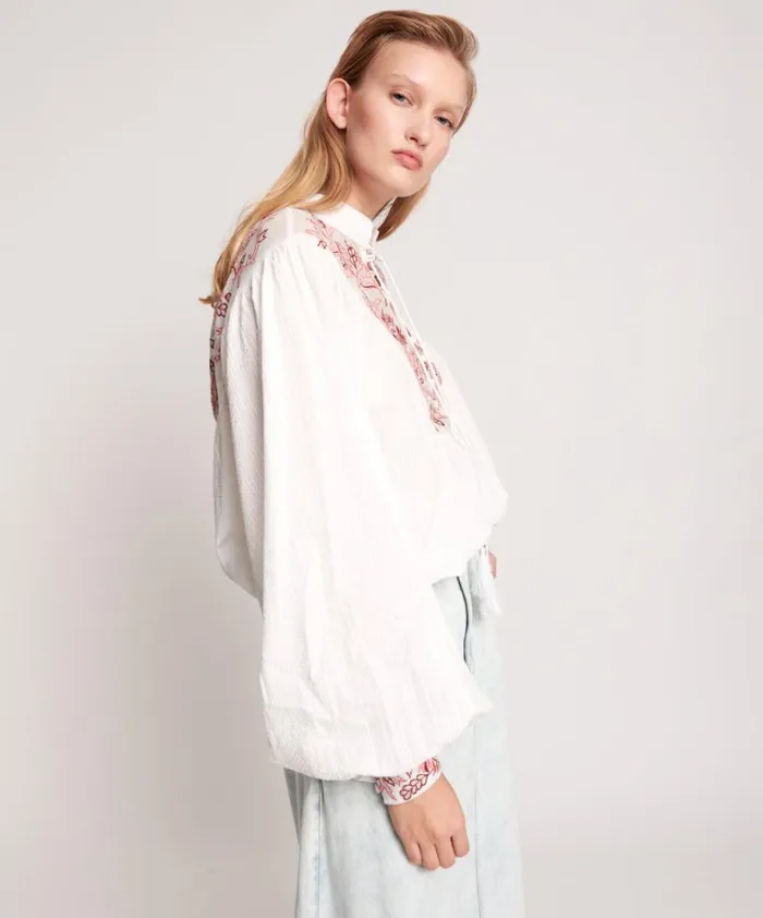 One Teaspoon Tops DESERT FLORAL EMBROIDERED GYPSY TOP 8211 Women