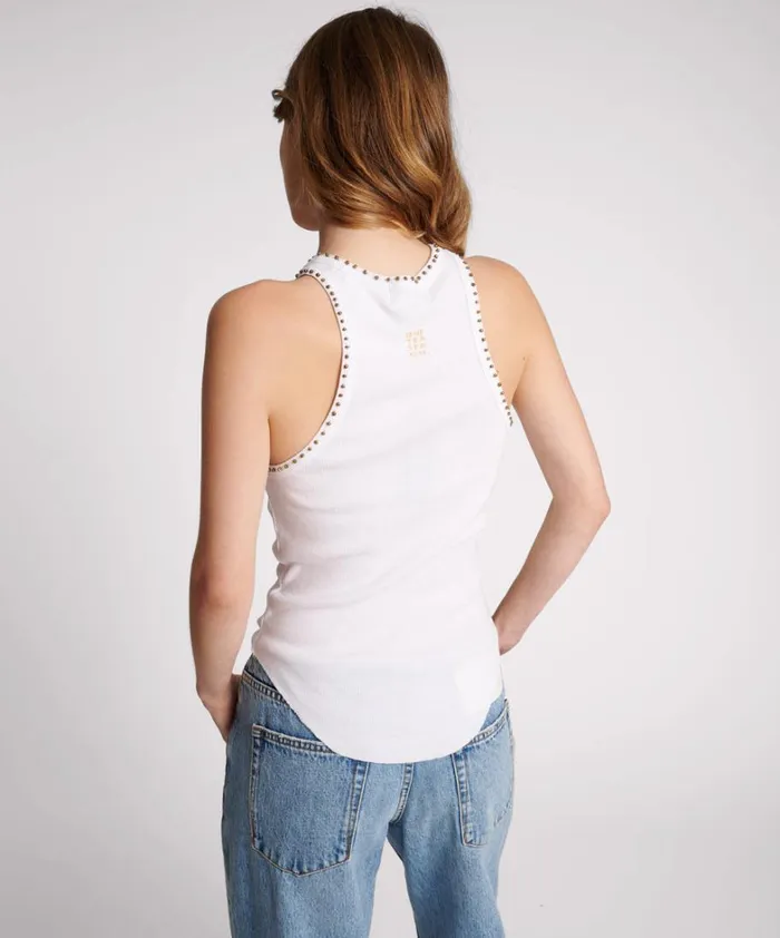 One Teaspoon Tops HAND BEADED RAMONE RIB TANK 8211 Women