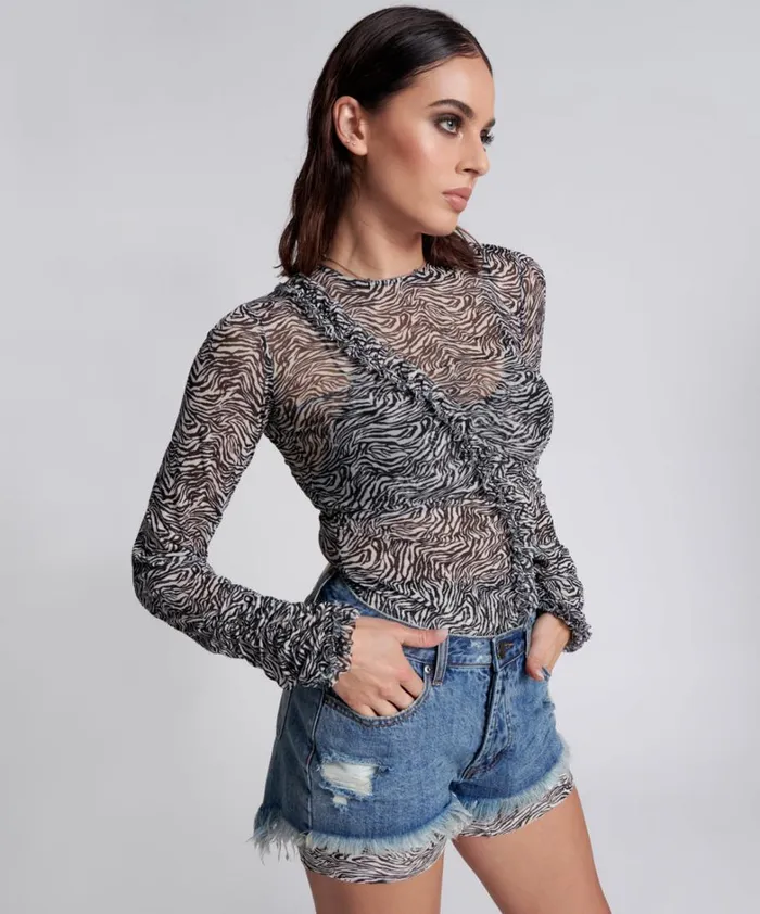 One Teaspoon Tops INTERFERENCE RUFFLE PARTY LONGSLEEVE TOP 8211 Women