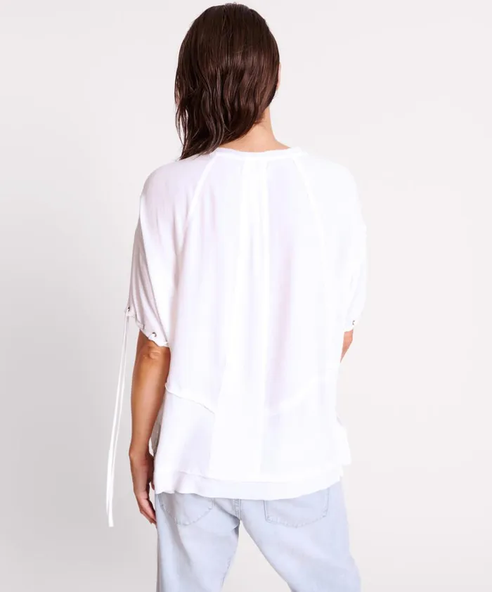 One Teaspoon Tops WHITE LACED CHARLESTON PANEL TEE 8211 Women One Teaspoon Tops WHITE LACED CHARLESTON PANEL TEE 8211 Women