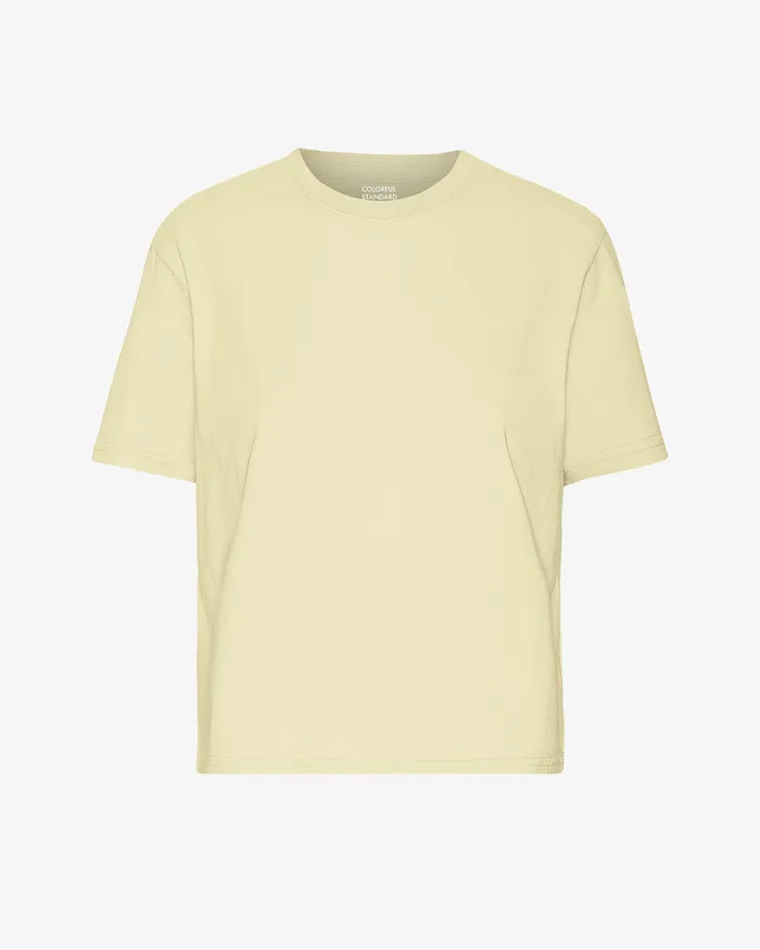Organic Boxy Crop Tee 8211 Soft Yellow TShirts Colorfulstandard Women