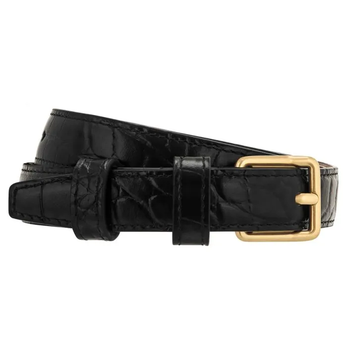 Oroton Belts Accessories Florence Texture 20mm Belt Black
