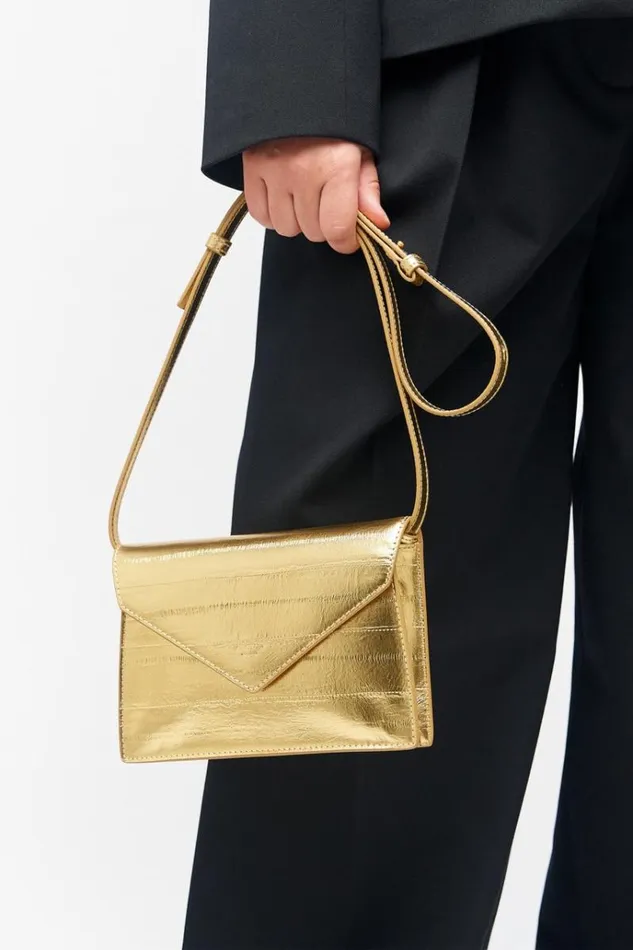 Oroton Clutches Women Mia Texture Clutch Gold Metallic