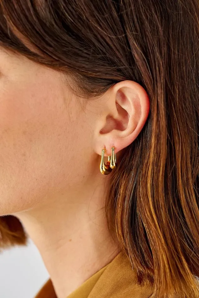 Oroton Earrings Jewellery Kora Hoops 18k Gold