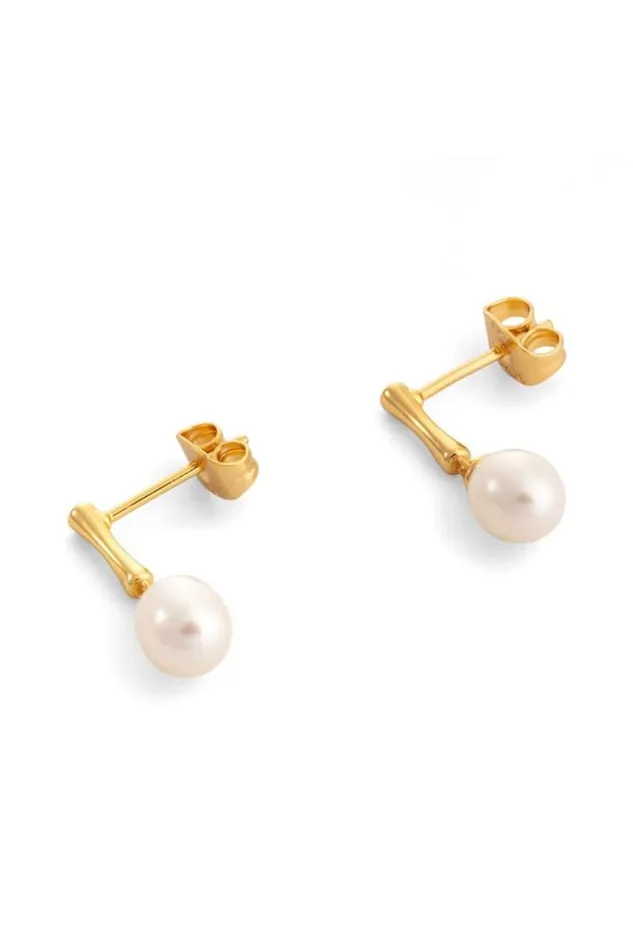 Oroton Earrings Jewellery Melody Drop Studs 18k Gold
