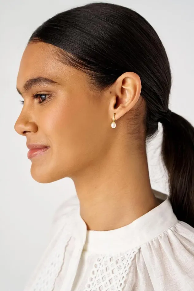 Oroton Earrings Jewellery Melody Drop Studs 18k Gold