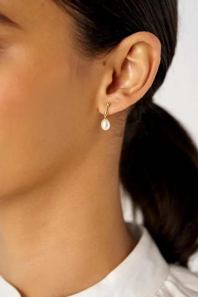 Oroton Earrings Jewellery Melody Drop Studs 18k Gold
