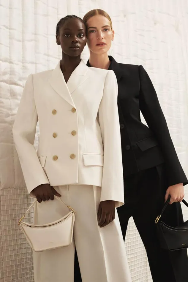 Oroton Jackets and Outerwear Women Shaped Double Breasted Blazer Milk