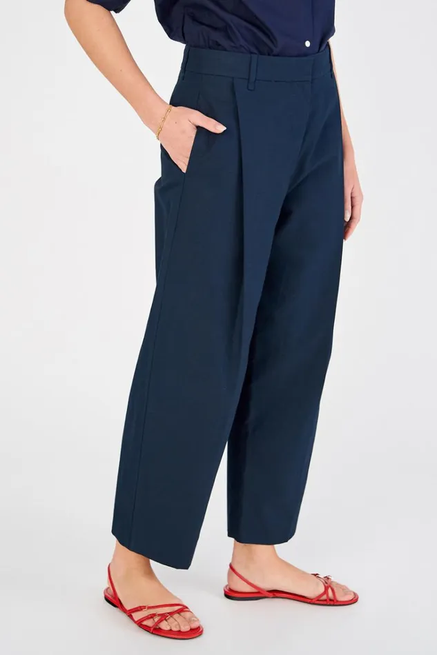 Oroton Pants Women Twill Pleat Pant North Sea